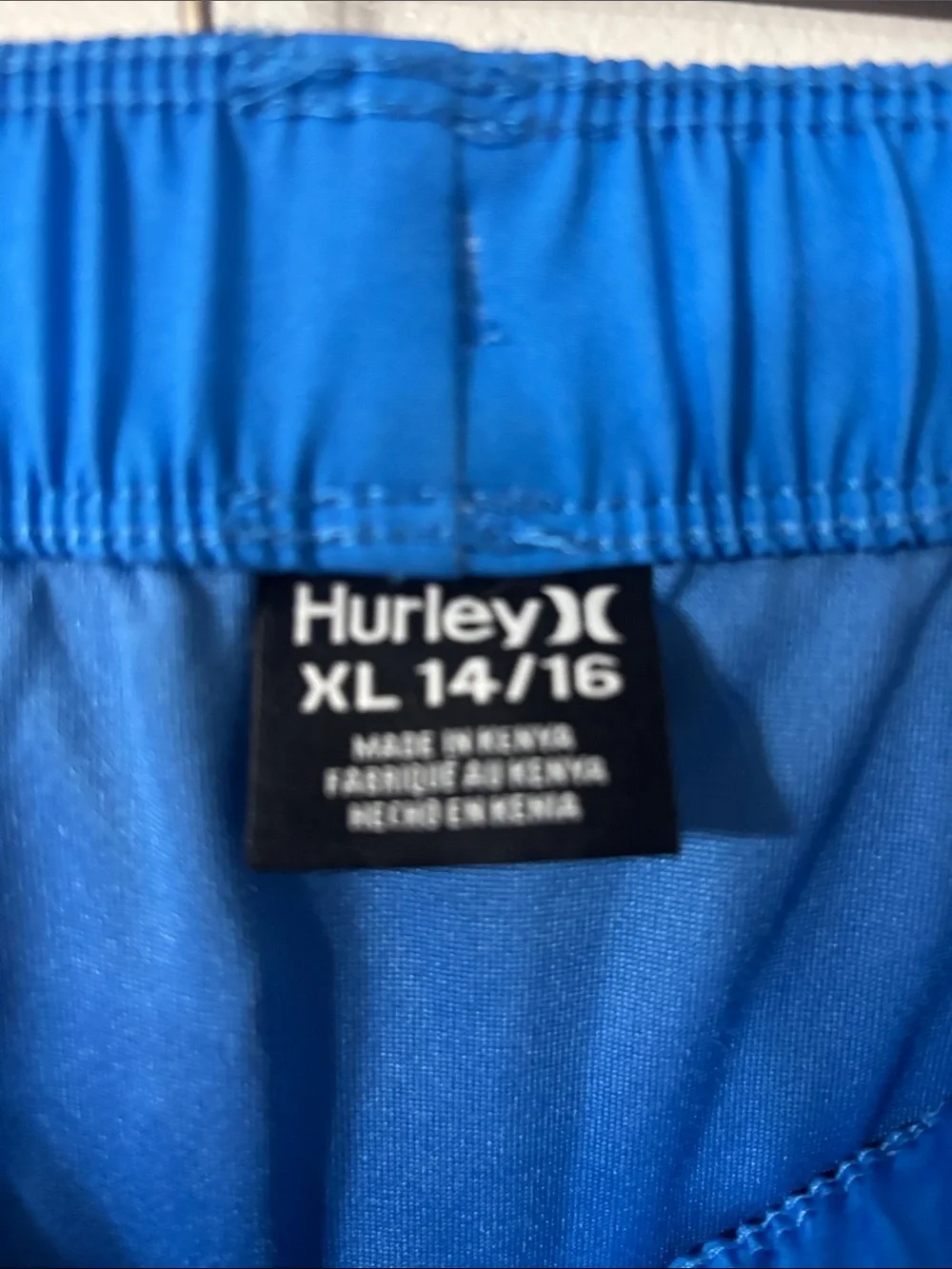 Hurley Swimsuit Swim Trunks Shorts Blue Green Boys Size XL 14/16